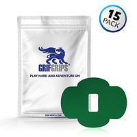 GrifGrips Wrap Grip Sports Adhesive Patch for Dexcom G6 - Pack of 15 (Dark Green)