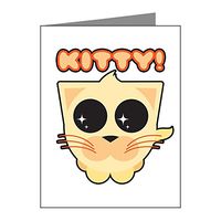 Note Card Cute Orange Kitty Kitten