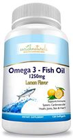 Omega 3 Fish Oil Lemon Flavor Softgels 120 Capsules - 1250mg - Supports Heart and Overall Health - Eases Joint Pain