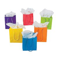 Fun Express Neon Small Gift Bags - Party Favor Bags -Gift Bags with Handles - 12 Pack