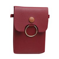 callm Women Girl Fashion Solid Color Shoulder Bag Fresh Multi-Function Mobile Phone Bag