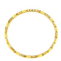 Mens Gold Titanium Steel Germanium Magnetic Therapy Chain Necklace for Neck Arthritis Headaches Pain Relief Anti-Radiation