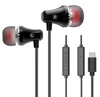 USB Type C Earphones Stereo Type C Headphones Earbuds with Microphone Noise Cancelling Wired Earbuds with Mic and Volume Control Compatible with Google Pixel 2/XL, Xiaomi, Huawei and More