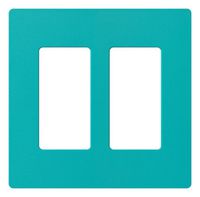 Lutron Claro 2 Gang Decorator Wallplate, SC-2-TQ, Turquoise