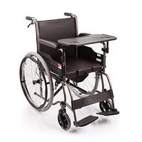 yuwell Premium Medical Multi-Function Folding Manual Commode Wheelchair with Handbrakes,Highly Adjus