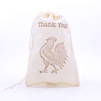 Thank You Rooster Favor Bag Muslin Party Favor Gift Bag Rustic Wedding Welcome Birthday Baby Shower Gift Bag Country Western Gift Bag