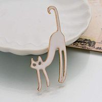Gift Collar Pin Brooch Medal Classic Exquisite Simple Cat Ornaments Daily Creation Aesthetic Jewelry Party Design Women Accessories Cute | Color - White