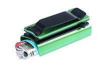 Lighter Holder with Spring Assist Tanto Knife Lighter Case (Lighter Not Included) Choose A Color!!! (Green)