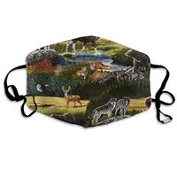 Cute Fashion Reusable Earloop Half Face Dust Proof Mouth Facial Protection Washable Outdoor Sports Cloth Face Facial Protection Black Mouth for Pollen Dust Mountain Wildlife Bear Moose