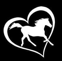 Home Grown Claremore Love Horses Vinyl Sticker Decal | Cars Trucks Laptop | 5.5 Inch Width X 5.5 Inch Height (White)