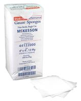 Mckesson Non-Sterile, Single Use, 12 Ply, 4"x4" Gauze Sponges(Pack of 100)