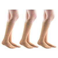 Actifi Women's Sheer 20-30 mmHg Compression Stockings - Closed Toe, Knee High – 3 Pack