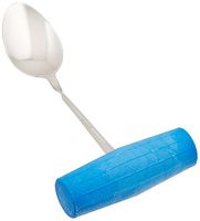 Sammons Preston T-Grip Bendable Tablespoon, Stainless Steel T-Shape Spoon for Children, Elderly, Handicapped with Weak Grip, Overhand or Underhand Use Independent Eating Aid with Plastic Handle