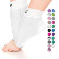 Go2 Plantar Fasciitis Socks|Best Ankle Compression Brace 22-25 mmHg|Arch Support Joint Heel Pain Relief|Foot Sleeves for Women and Men Reduce Swelling|Relieve Achilles Tendonitis(Solid White, Medium)