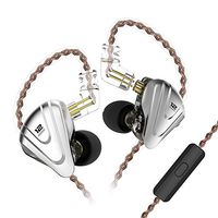 KZ ZSX Phenomenal 5BA+1DD 12 Unit Hybrid Technology Earphones 0.75mm 2 Pin Detachable Cable (with Mic, Black)
