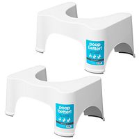 Squatty Potty The Original Bathroom Toilet Stool, 9 inch Height, White, (Pack of Two)