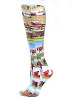 Celeste Stein Horse Collage Therapeutic Compression Socks, 8-15 mmHg Mild