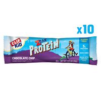 Clif Kid ZBAR - Protein Granola Bars - Chocolate Chip (1.27 Ounce Gluten Free Bars, Lunch Box Snacks, 10 Count)