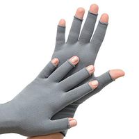 Nufabrx Medicated Hand Compression Gloves w/Capsaicin Gray Large GL01 CP00 GR1LRG