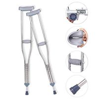 Qucasyl Underarm Crutch, Adult Tall Crutches, Lightweight, Great for Travel Or Work, Load-Bearing Capacity 220Lbs,Adjustable User Height 45" to 54"