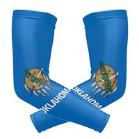 Oklahoma State Flag Arm Sleeves Elbow Support Combat UV Protection for Men Women Running Golf Cycling 1 Pair
