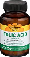 Country Life - Folic Acid 800 mcg - 250 Tablets