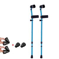 Fracture Crutches, A Pair of Collapsible Canes, Inconvenient Movements, Medical Crutches, Rehabilitation, Underarms, Telescopic, Squatting, Light, Elastic, Elbows, Arms, Walkers, Crutches,Blue