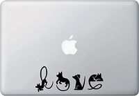 Dogs Spell Love - Laptop Decal - Copyright Yadda-Yadda Design Co. (6.25" w x 2.5" h) (Black)