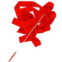 XKSIKjian's Gift Wrapping Supplies, 4m Gymnastics Rhythmic Dancing Ballet Ribbon Streamer Twirling Rod Wand Wedding Festival Birthday Party DIY Gift Wrap Decor - Red