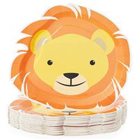 Lion Animal Safari Party Paper Plates (13 x 10 in, 48 Pack)