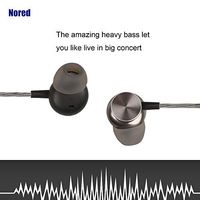 Nored In-ear Wired Earbuds with Mic and inline control Hi-Fi music earphone sports headset metal headphone