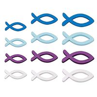 Meidexian888 120PC Wood Fish Decoration,Baptism Table Decoration Christening Decoration