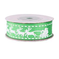 STOBOK Christmas Grosgrains Ribbons Reindeer Gift Wrapping Ribbons DIY Satin Ribbon for Crafts Hair Bow Xmas Holiday Party Supply Green