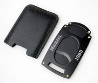 Visol Guillotine Pocket Cigar Cutter - Black with Free Laser Engraving Options (Two Lines)