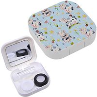 Portable Contact Lens Case Box Travel Kit Mirror + Bottle + Tweezers Container Holder [ Watercolor Cute Cartoon ]