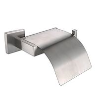 Leyden Bathroom Lavatory Stainless Steel Toilet Tissue Ring Tissue Holder Tissue Rack Tissue Stand Tissue Organizer with Cover Flap, Brushed Nickel