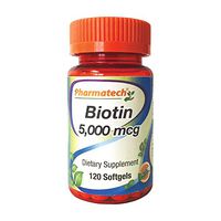 Biotin 5000 mcg - Vitamin for Healthier Hair Growth - Improve Nail Quality - Non-GMO - Gluten Free- Dietary Supplement- High Potency - 120 Softgels