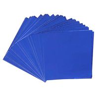 MOTZU 500 Pieces Chocolate Candy Wrappers, Aluminium Foil Packaging for Homemade Caramel and DIY Candies Lolly Decoration, Square 4 x 4 Inches, Blue