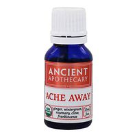 Ache Away Organic Essential Oil from Ancient Apothecary, 15 mL — 100% Pure and Therapeutic Grade Blend of Ginger, Wintergreen, Rosemary, Clove and Frankincense