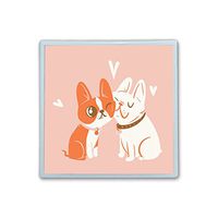 Contact Lens Box Holder Container Case Storage Eyecare Kit - Dogs Couple