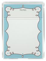Cafe Blue Memo Sheets and Acrylic Holder, 150 Note Papers, 5"x7" Memo Pad, Notes, Stationery, Desk Accessory, Mother's Day Gift, Unique Gift for Mom and Women