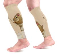 Anmarco Inspirational Quote with Squirrles Ans Wishbone Sports Calf Compression Sleeves Leg Compression Socks Calf Guard for Running, Cycling, Maternity, Travel, Nurses