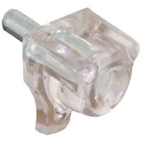 Slide-Co 242159 Small Shelf Support Peg, 1/8 in. Metal Stem, Clear Plastic Support (Pack of 8)