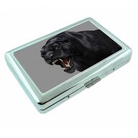 Black Panther Big Cat Animal S2 Silver Cigarette Case Metal Wallet Id Holder King & 100's 4" X 2.75" RFID Protection