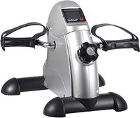 Oteymart Pedal Exerciser Portable Exercise Pedal Bike Mini Foot Exerciser with LCD Display Resistance Knob Under Desk Workout for Legs and Arm Low Impact, Sports Fitness Office Home Indoor