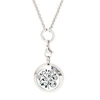 Mesinya (1'' )Essential Oil Diffuser Necklace Aroma Hypo-Allergenic Magnetic Locket Pendant With Chain&Pads (Style 1)