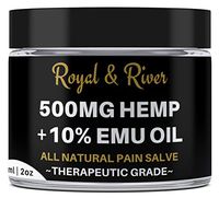 500 MG Hemp Ultra Strength Healing Salve with 10% Emu Oil | 100% Natural Cream Relieves Inflammation, Muscle, Joint, Knee, Nerve, Arthritis Aches & Pain | Fast Acting, Maximum Power, Quick Relief