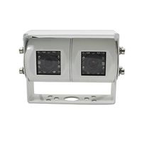 KNRAGHO Dual Twin Double Lens Rear View Backup Camera Color CCD Night Vision Wide Angle with 4-Pin Connector(White)