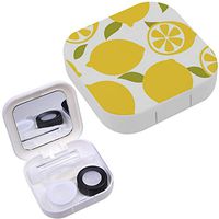 Portable Contact Lens Case Box Travel Kit Mirror + Bottle + Tweezers Container Holder [ Lemons ]