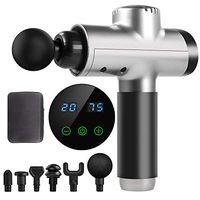 Handheld Muscle Massage Gun Quiet Percussion Massagers Deep Tissue Massager, 20 Speeds High-Intensity Vibration Fascia Gun for Pain Soreness Relief. (Silver)